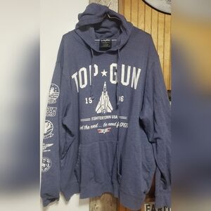 Top Gun Grey 3XL Mens Hooded Sweatshirt Paramount Pictures Logo Cotton Blend